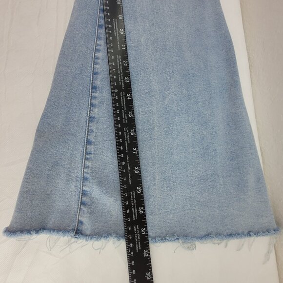 Rewash Brand Jeans Women's 27 Light Wash Super Flare Bell Bottoms Raw Hem High R - Picture 9 of 16